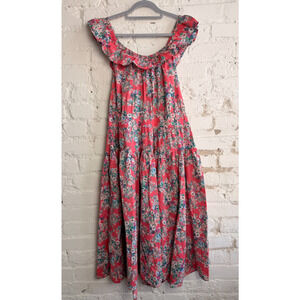 LC Lauren Conrad Floral Midi Dress XXL Pink Ruffle Tiered Cottagecore